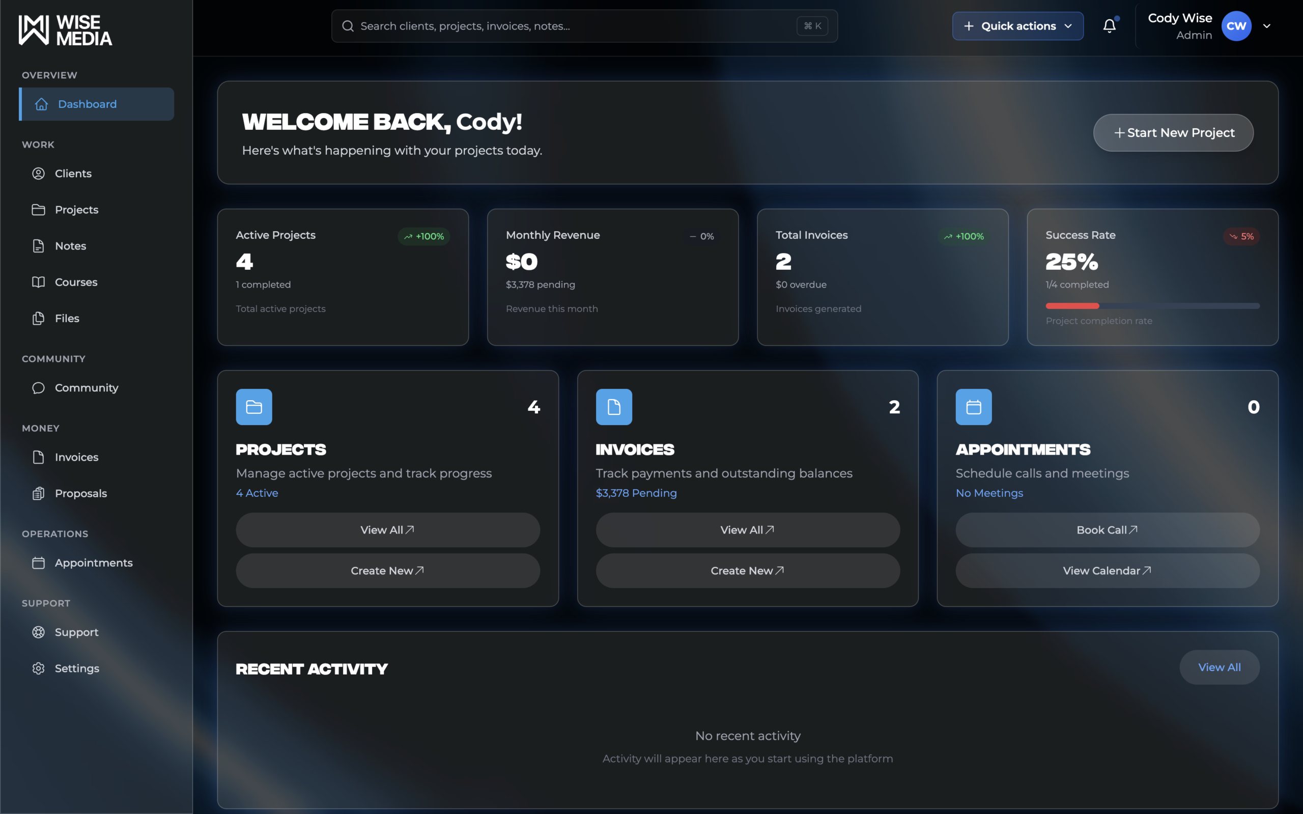 Wise Media OS Dashboard