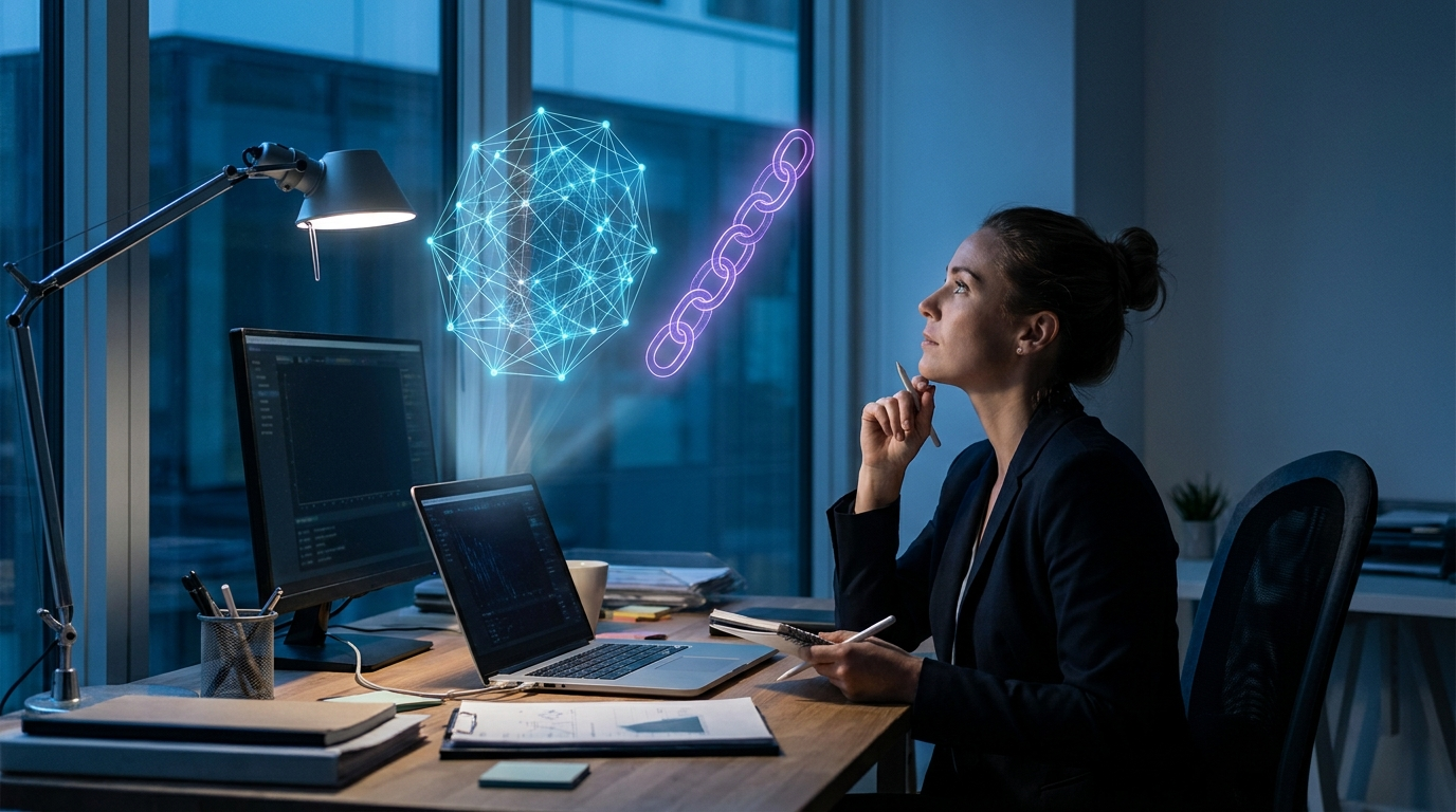Strategist comparing an AI citation network against a traditional backlink chain
