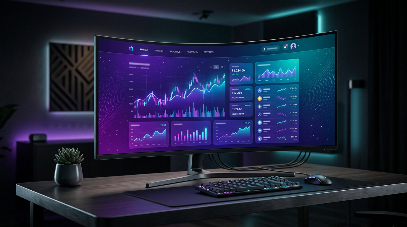 A sleek Solana token project website shown on a desktop monitor