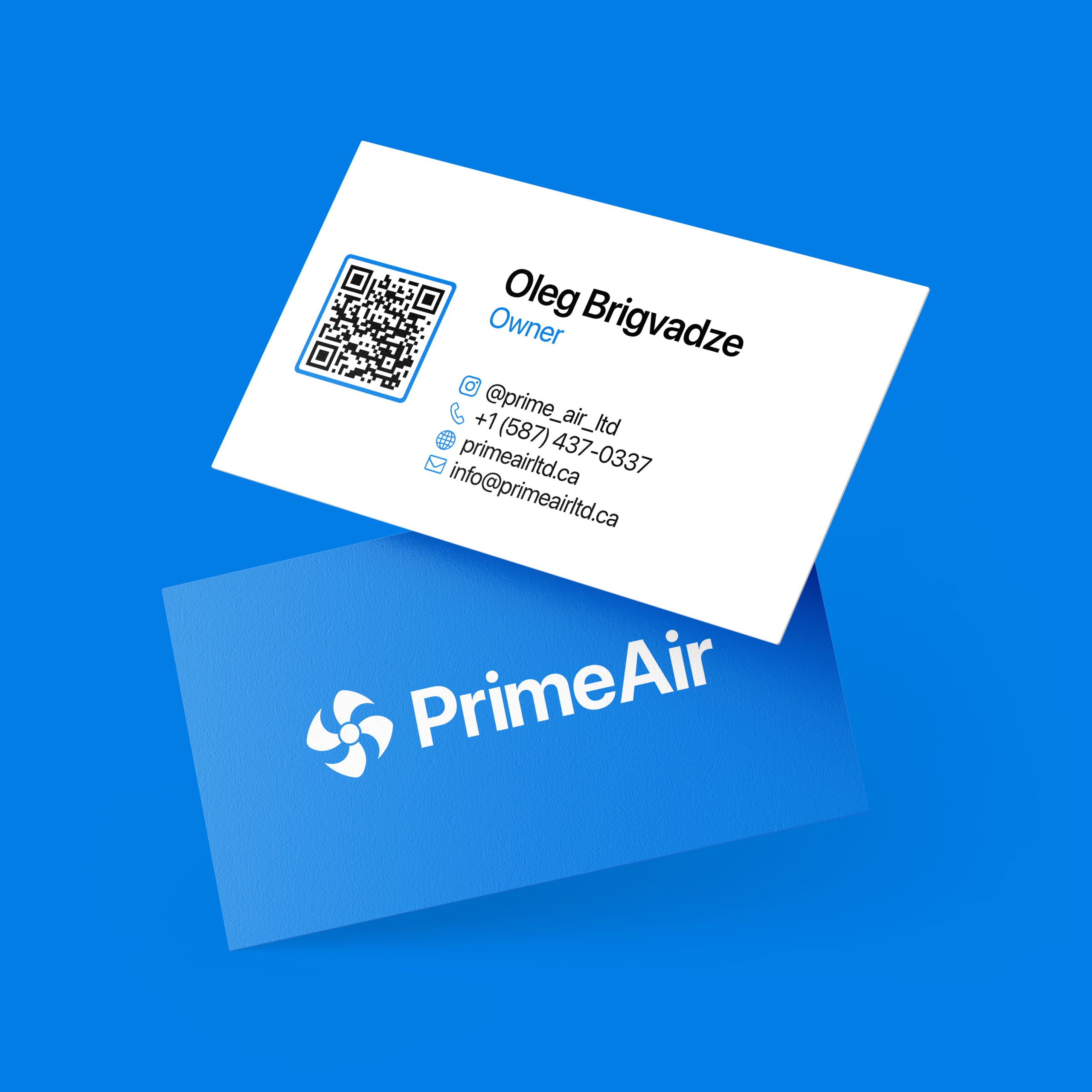 Prime Air business card mockup