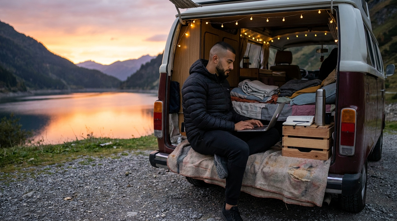 Planning delivery systems from a camper van at the lake, which is only possible when the process lives in documentation instead of your head