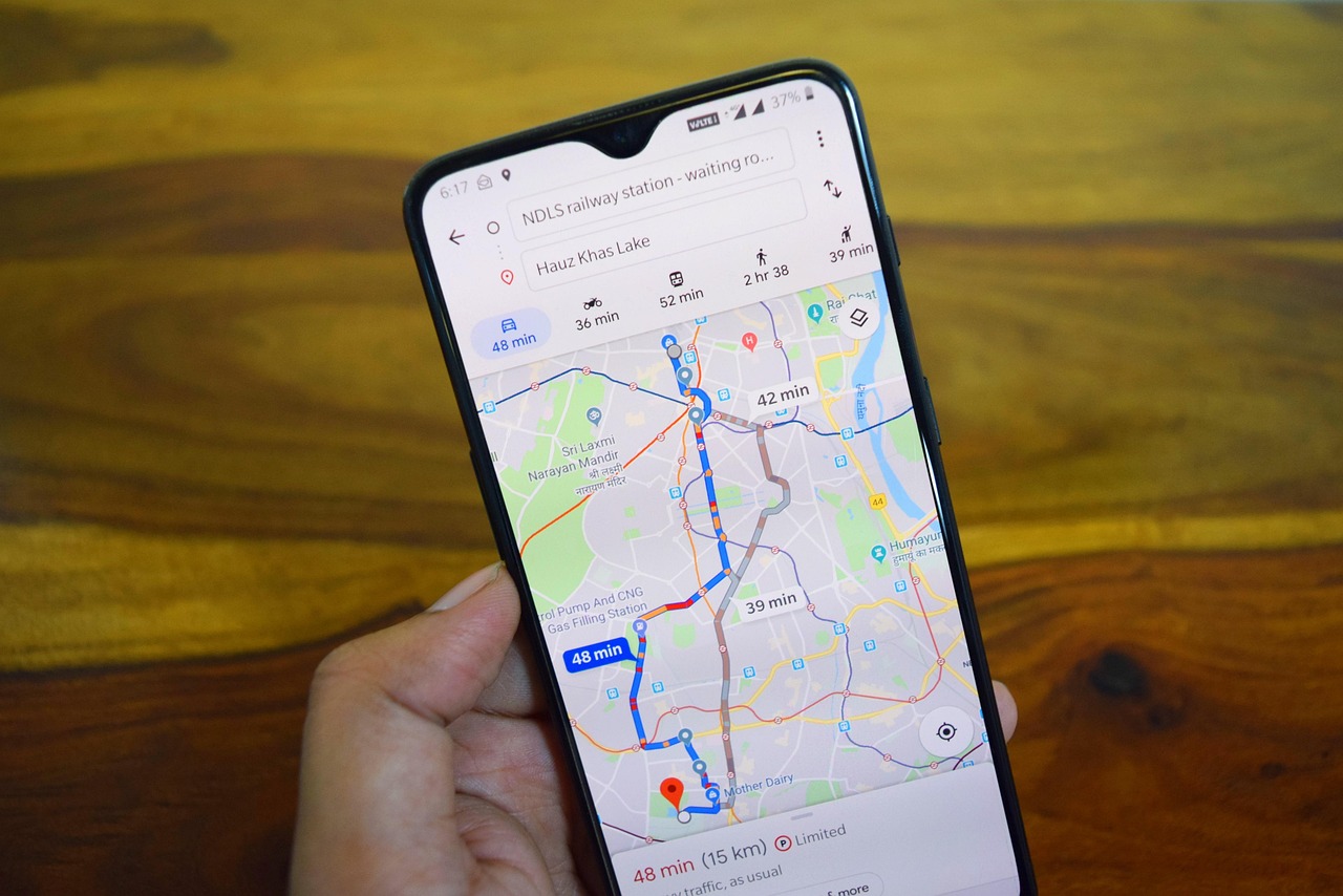 Maps search on a phone showing nearby businesses