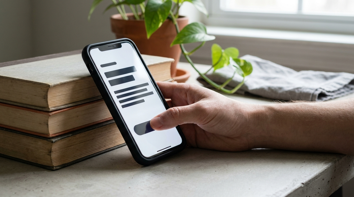 A mobile website rendered at large text size with high contrast