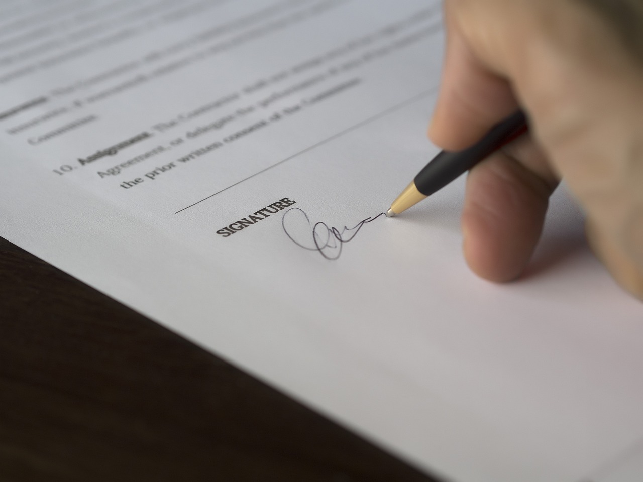 A signature on a written copyright assignment document